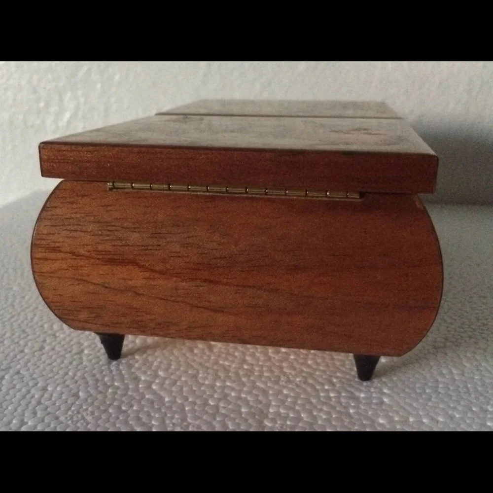 Hummel Cuendet Wooden Double Door Music Jewelry VTG Box “Holiday In Switzerland”